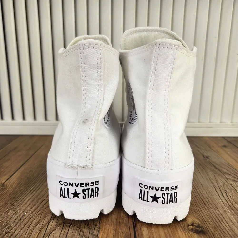 Converse CTAS Lugged Hi Womens 7.5 White Canvas Platform Sneakers Shoes 565902C